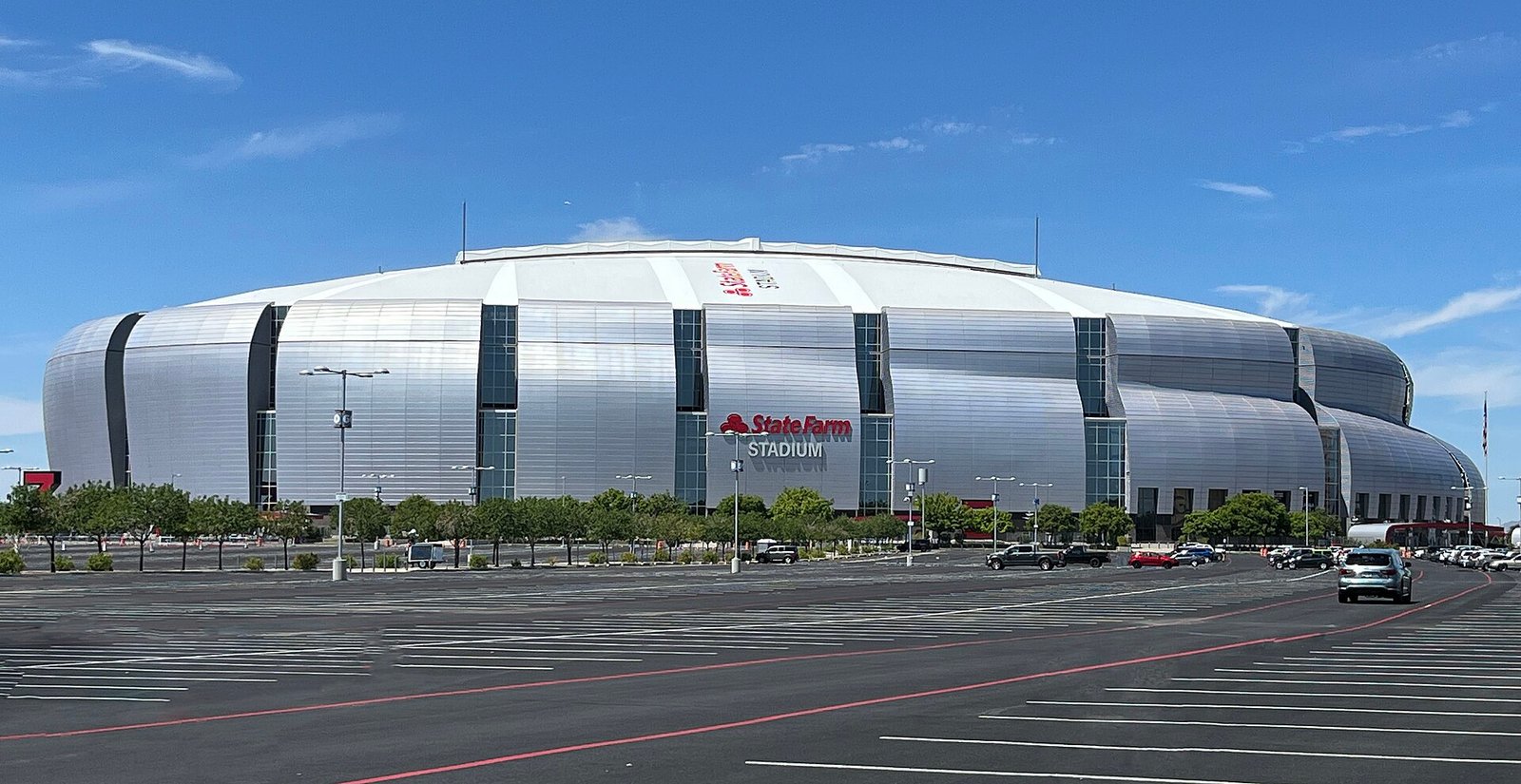 Exterior of State Farm Stadium in Glendale Arizona